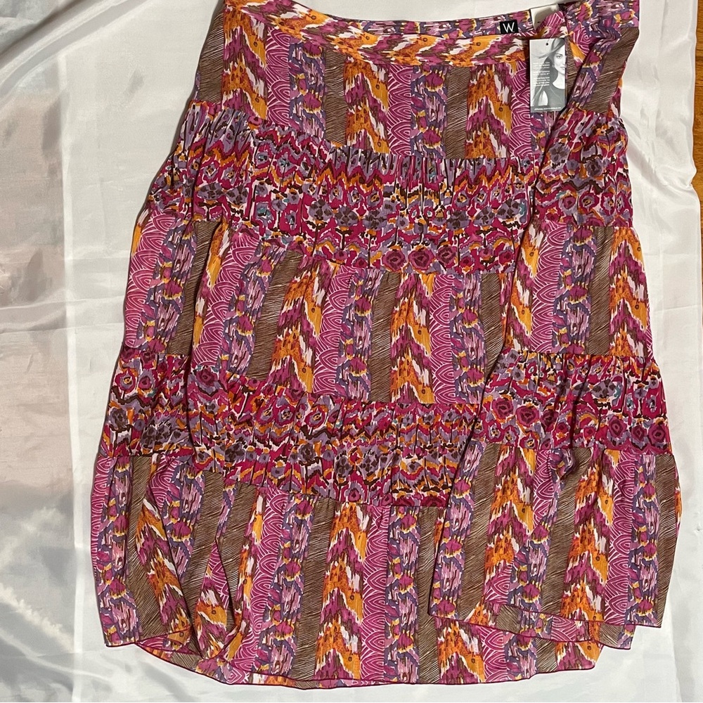 Plus Size JCPenney Work to Weekend  Multicolor Maxi Skirt Side Zipper NWT Sz 22W